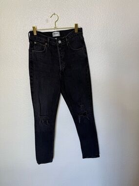 AGOLDE Nico Black Denim High-Rise Jeans